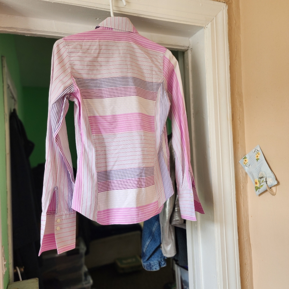 Pink and White Button-Up Shirt - Picture 8 of 8